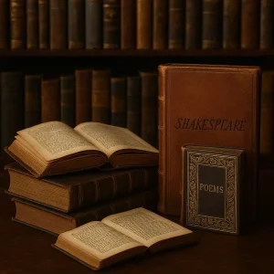 Colección de libros antiguos y primeras ediciones con encuadernación en cuero y páginas envejecidas, representando la bibliofilia y el valor histórico del libro.