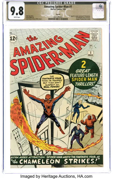 amazing spider man 1 cgc 98 subasta record 2024