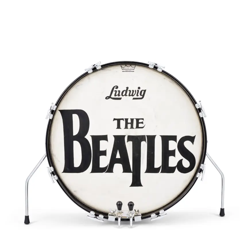 Parche del bombo de The Beatles utilizado en su histórica aparición en The Ed Sullivan Show en 1964